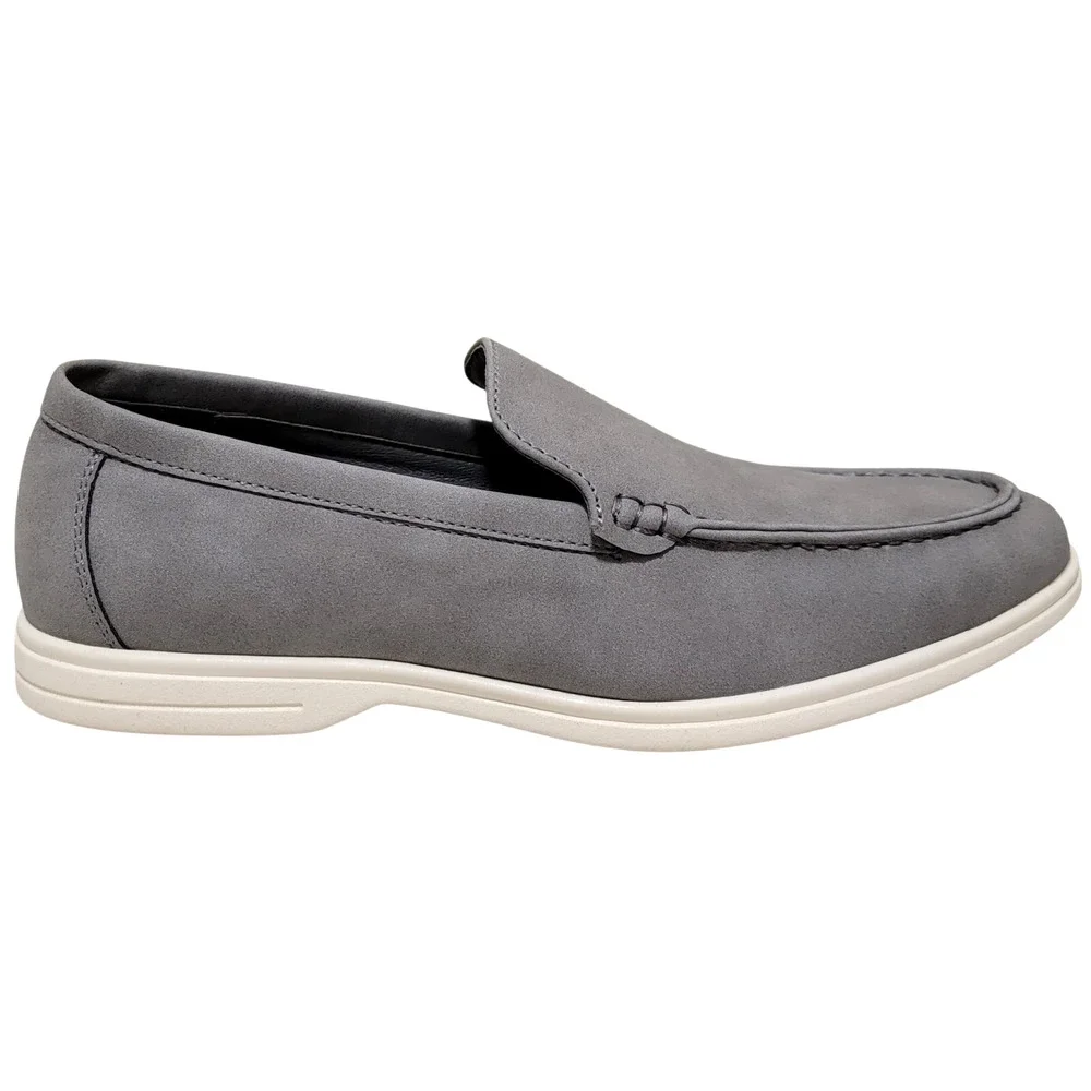 Alfani Men Porter Slip On Moc Toe Loafers Size US 11M Grey Faux Suede